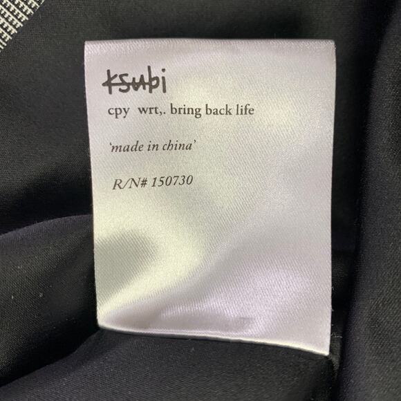 KSUBI Size S Black White Polyester Wool Glen Plaid Blazer - Picture 6 of 7